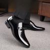 Classic Men Dress Shoe New Printed Large Size Men Shoe Patent Leather Business Leather Shoe Cover Toe Head Men Shoe Wedding Shoe