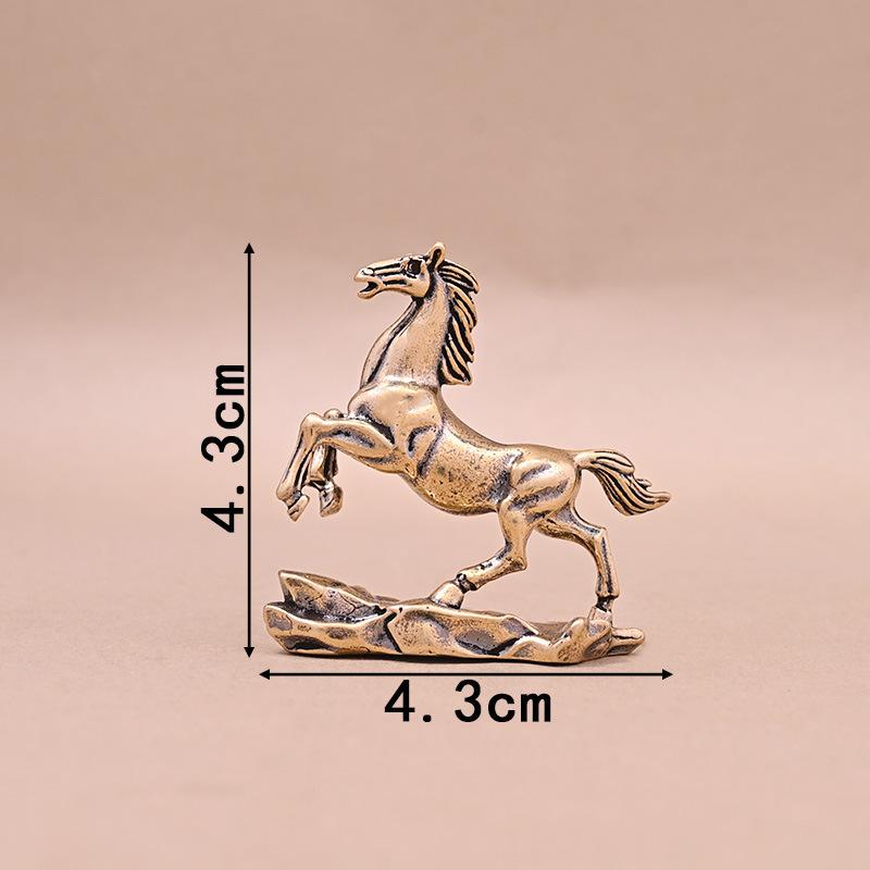 1Pcs Animal Sculpture Successful Craftwork Copper Horse Figure Home Decor For Office Living Room Coffee Table Desktop Decoration