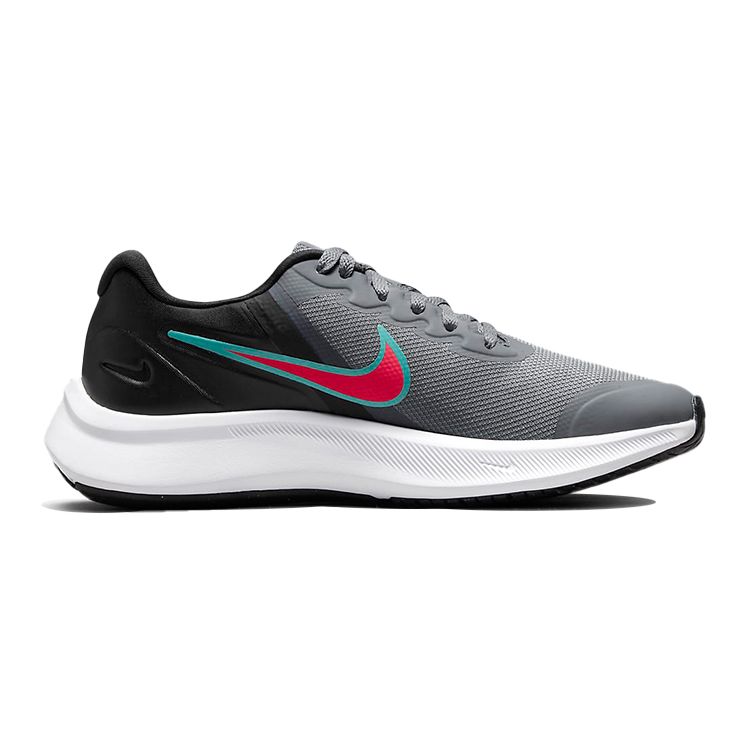 Nike Star Runner 3 GS Smoke Grey Siren Red Kids Sneakers Black DA2776-008