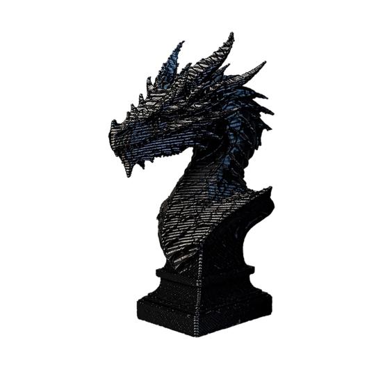 3D Printed Ancient Dragon Bust Sculpture, Realistic Scales & Spikes, One-piece Molding Decor with Multiple Colors, Compact Ornament for Living Room