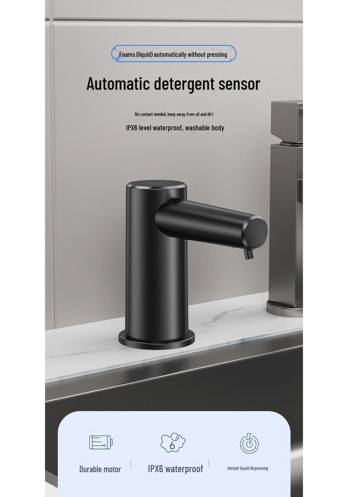 Automatic USB Rechargeable Kitchen Soap Dispenser with Induction Technology