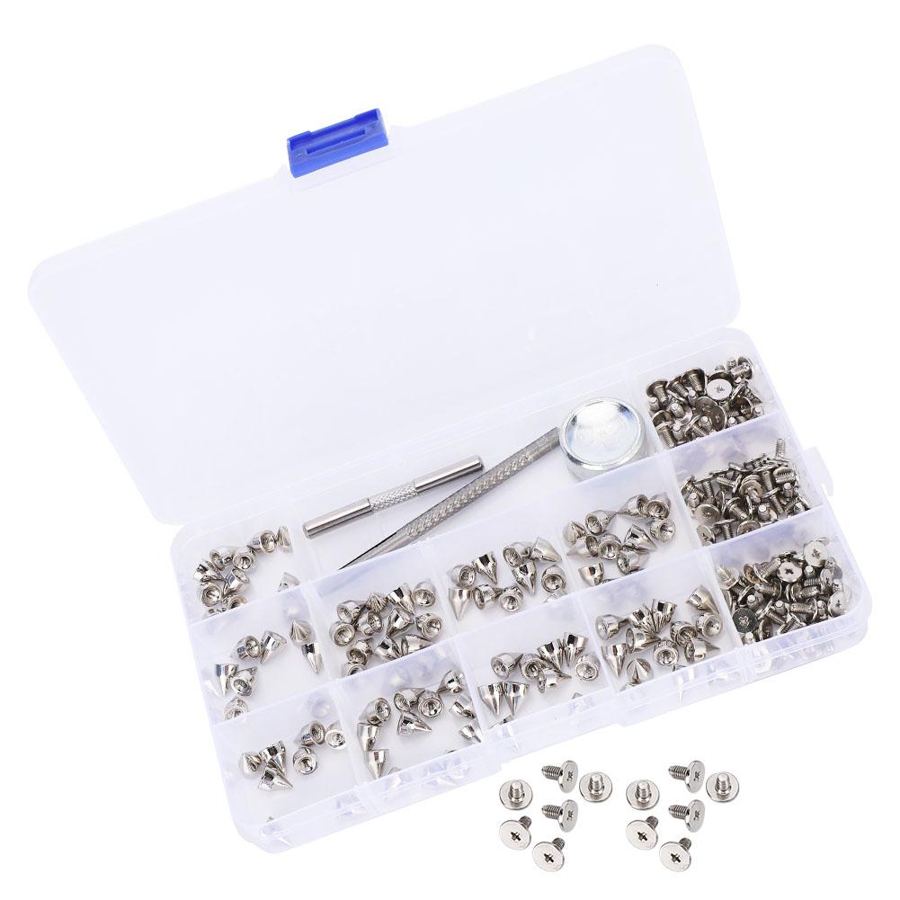 Zinc Alloy Spikes Rivets Screws Kit DIY Decoration 7x9MM for Leather Bracelets Dog Collars Bags Clothes Shoes