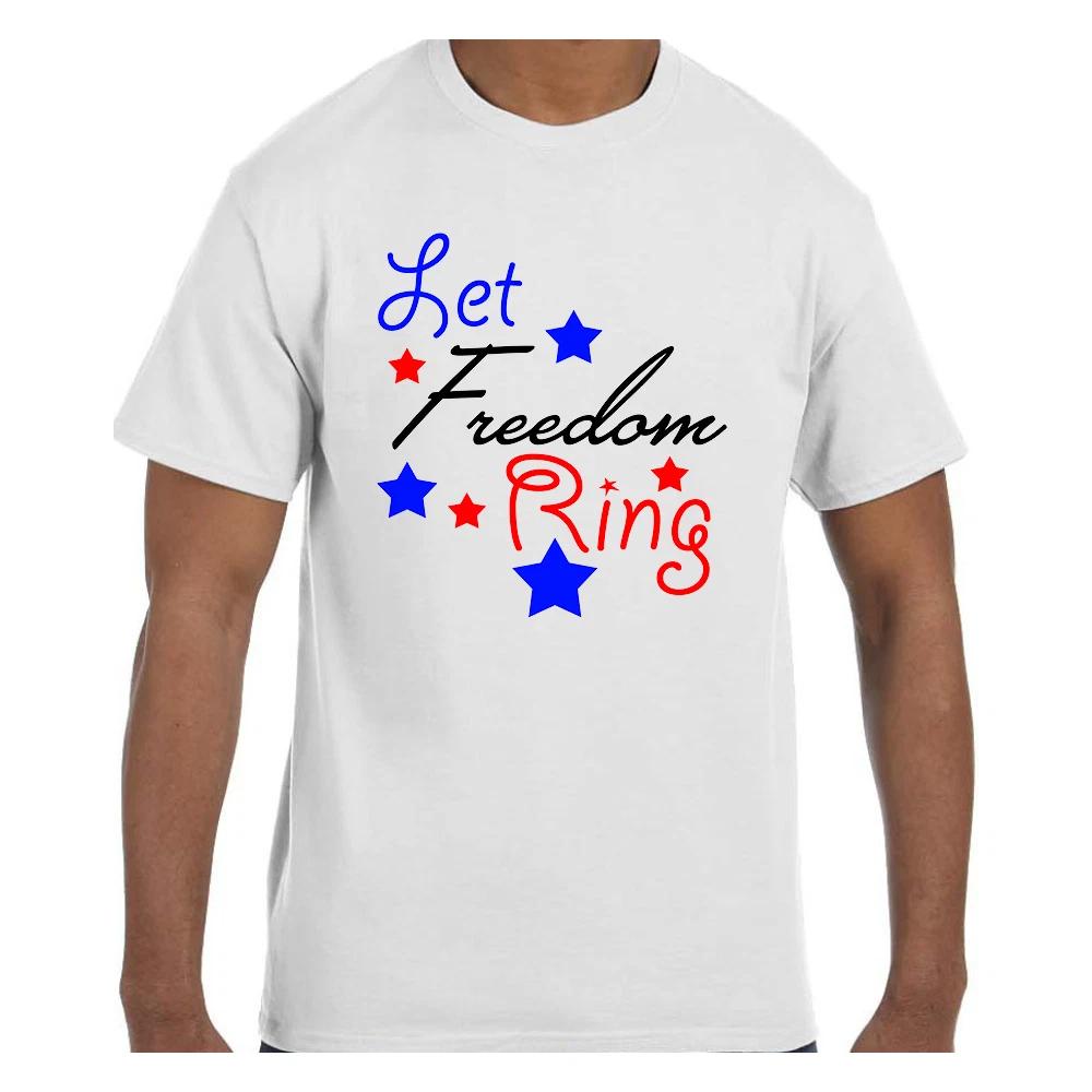 Patriotic 4th of July T shirt Let Freedom Ring Stars 4XL