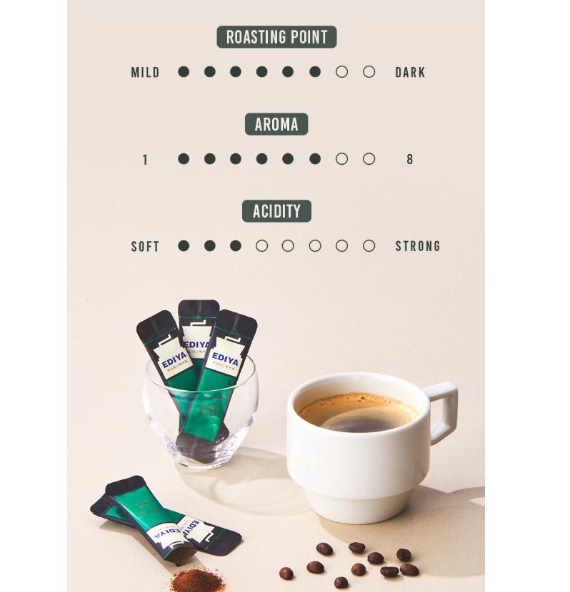 EDIYA Decaffeinated Americano Coffee Mix 130 Sticks