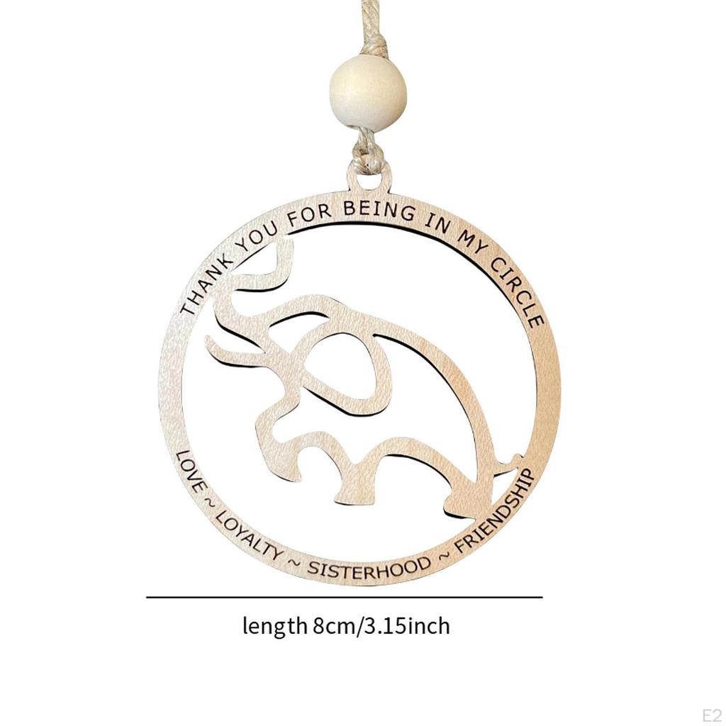 Univerzální dřevěná cedulka na vánoční cedulku na zavěšení na auto na zrcadlo se slonem