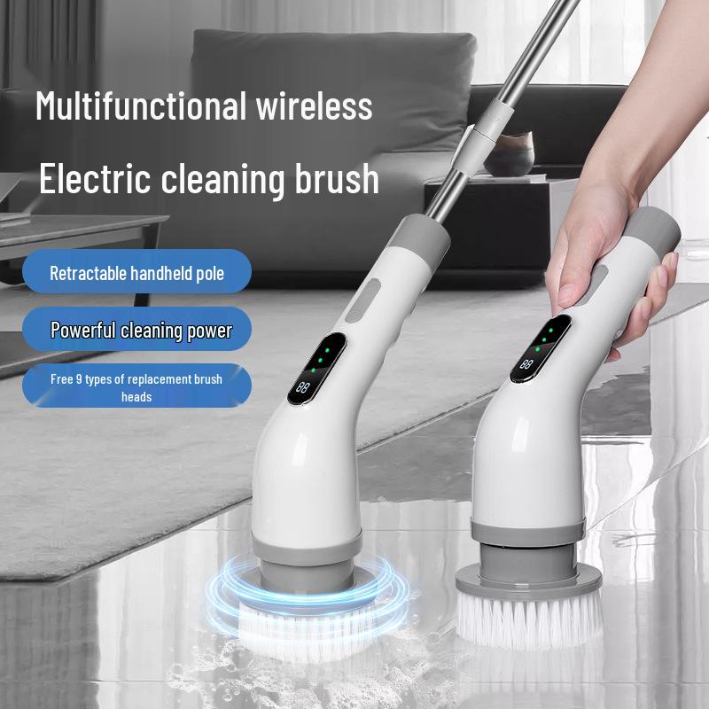 Multi-Speed Electric Cleaning Brush for Kitchen & Bathroom – Versatile Handheld Scrubber with Dual-Length Use
