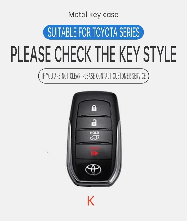 Car Key Case Cover Shell For Toyota Tacoma Fortuner Corolla Venza Grand Highlander RAV4 XSE Prime Land Cruiser Hilux 2023 2024