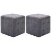 Day and Night - Day and Night Pouf 2 Units Gray Artificial Suede Leather 30x30x30 Cm