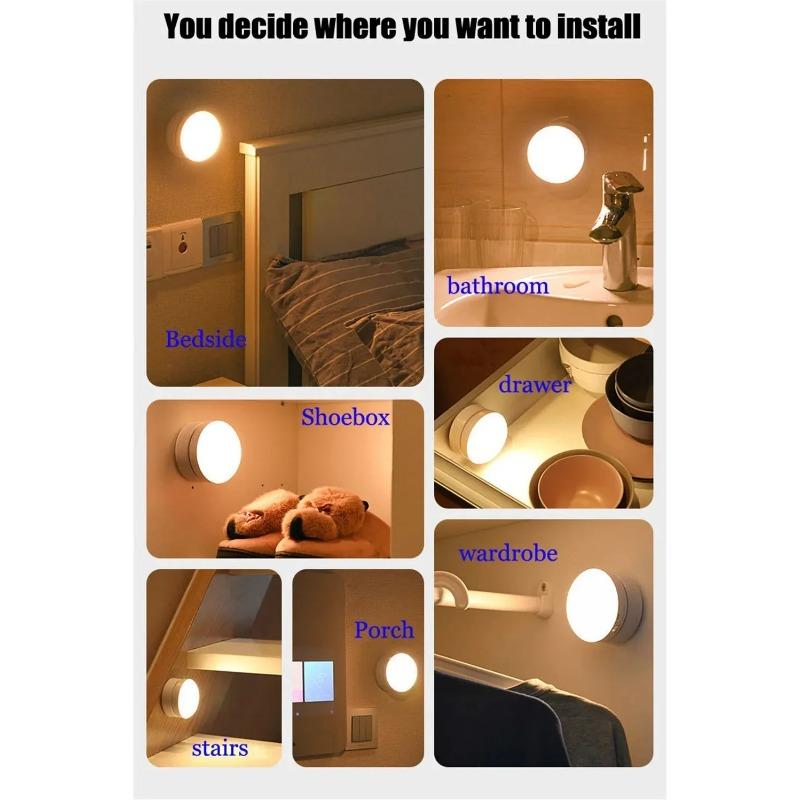 Night Light Rotatable Wireless Motion Sensor LED Night Lights USB Rechargeable Bedroom Corridohting Motion Sensor Light Led Lamp