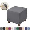 Spandex Elastic Ottoman Covers Non-slip Footrest Stool Cover Square Stretch Footstool Slipcover Furniture Protector Housse Pouf