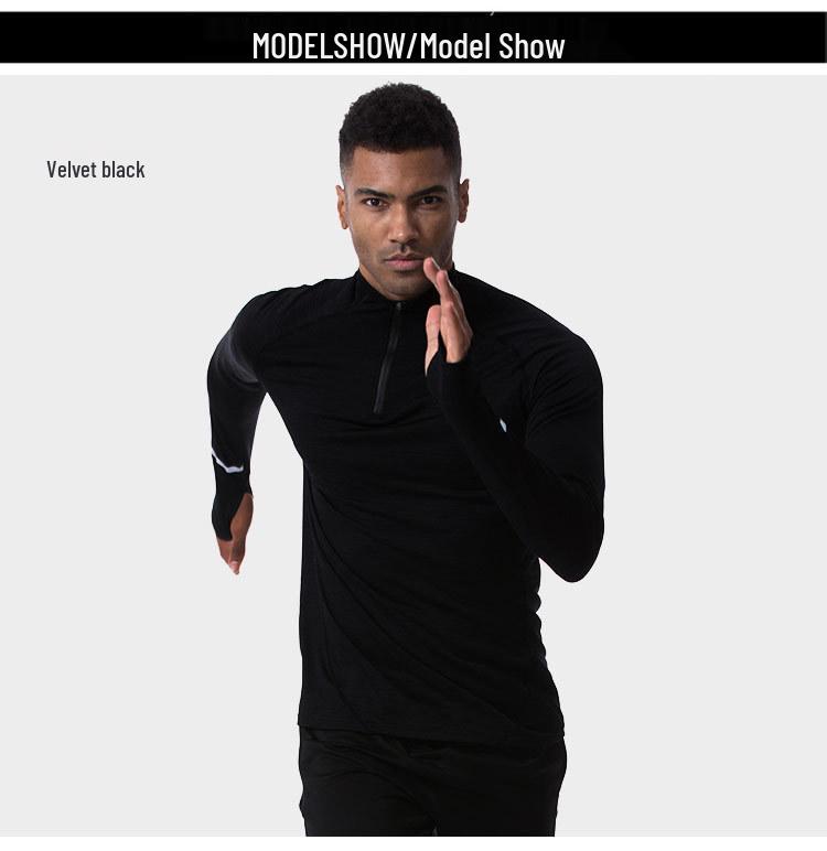 Men's Quick-Dry Long Sleeve Running T-Shirt for Autumn/Winter, Loose Fit Sportswear for Outdoor Basketball and Fitness Training