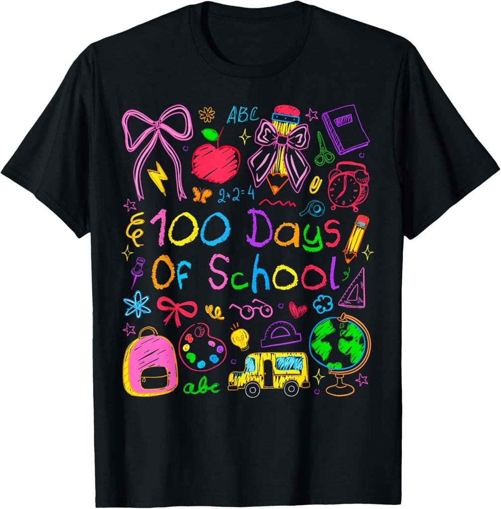 100 Days of School Coquette Bow 100th Day of School Unisex T-Shirt