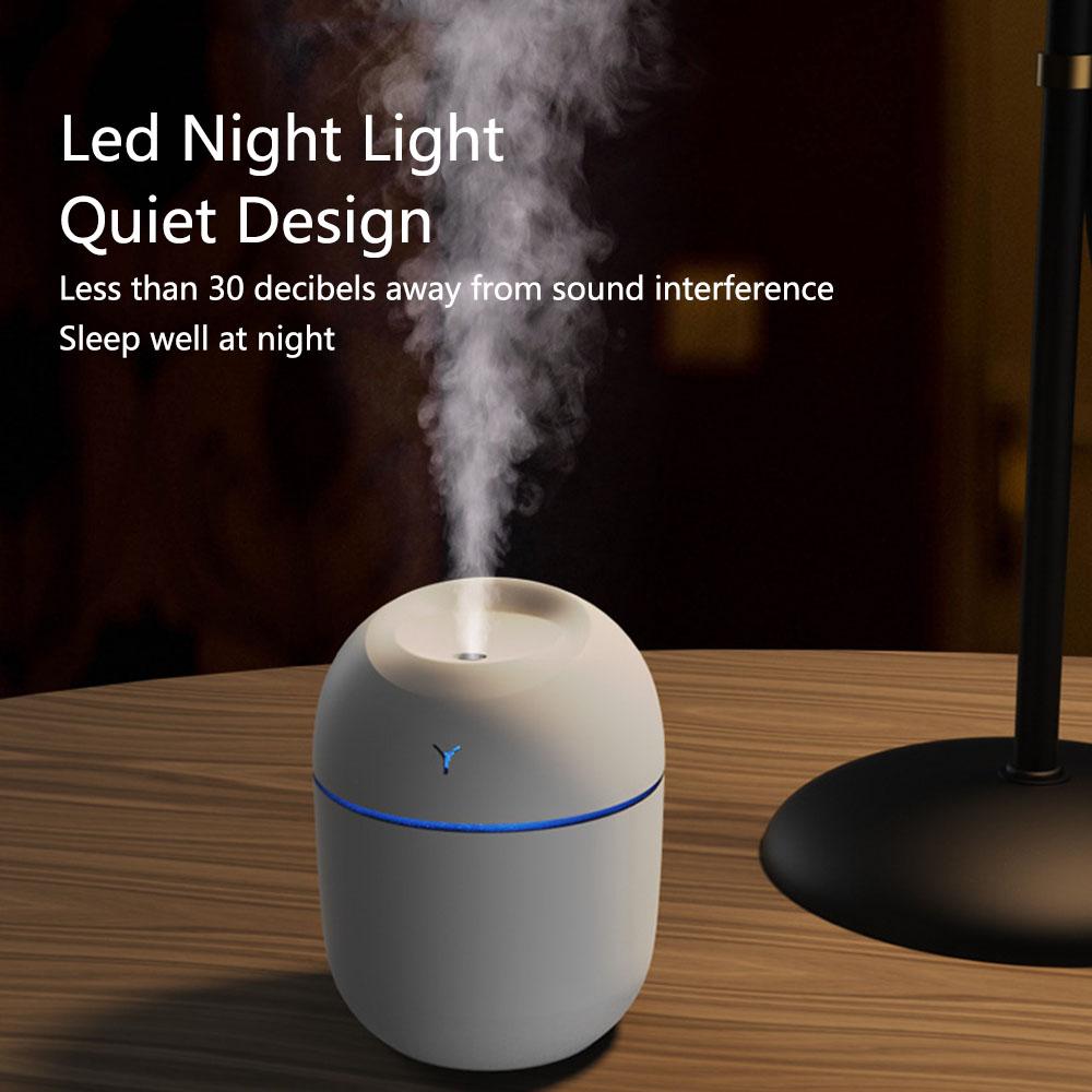 250ML Mini Air Humidifier Romantic Light USB Essential Oil Diffuser Car Purifier with LED Light Aromatic Anion Mist Mist Sprayer