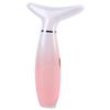 Neck Face Beauty Device Rechargeable 3 Modes Face Neck Massager Enhance Absorption with Heating Colorful LED Light Pink