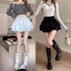 Minisukně Roztomilá sexy baletní jádro elastické společenské šaty s vysokým pasem volánky Patchwork Lolita sukně Krátká korejská sladká Y2K dámské oblečení