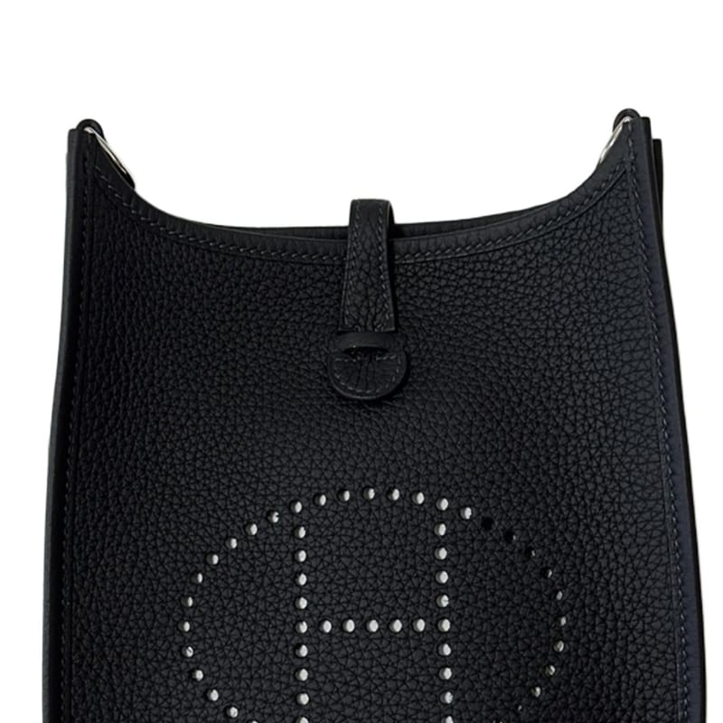 HERMES Evelyne Clemence Bullock Leather Shoulder Bag, Crossbody Bag 16 Women's 89 Noir Black H069426CKDS