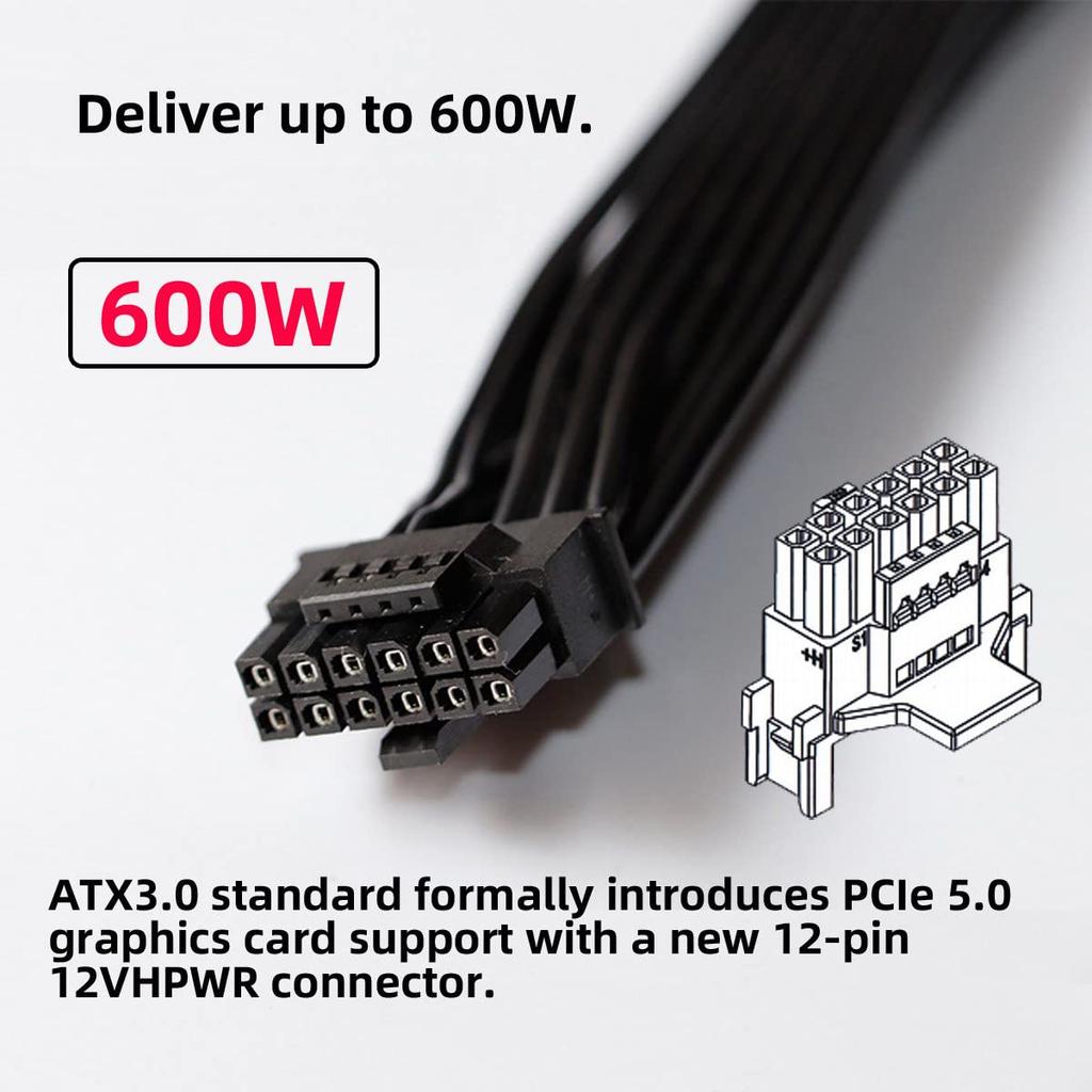 CY Adapter 12VHPWR ATX3.0 PCI-E 5.0 Power Modular Adapter 12+4 Pin to 12+4 16 Pin Downward 360 Degree U-Shape Back Angle 4080 5090TI 16 Pin 12+4P