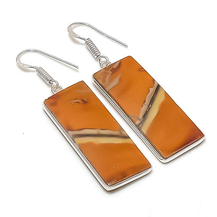 Natural Picasso Jasper Gemstone Handmade 925 Sterling Silver Earring 2.17  AE-11420