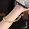 Natural Golden Crystal Phone Lanyard for Women, New Exquisite Phone Chain Pendant, Short Anti-loss Wrist Strap Accessory