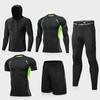 Conjunto Deportivo de Secado Rápido para Hombre de 5 Piezas Seda Helada Ropa para Correr Gimnasio Baloncesto Ligero Transpirable