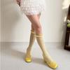 Lace Pile Calf Socks Solid Color Knee Highs Socks Sweet Women's Stockings  Girl