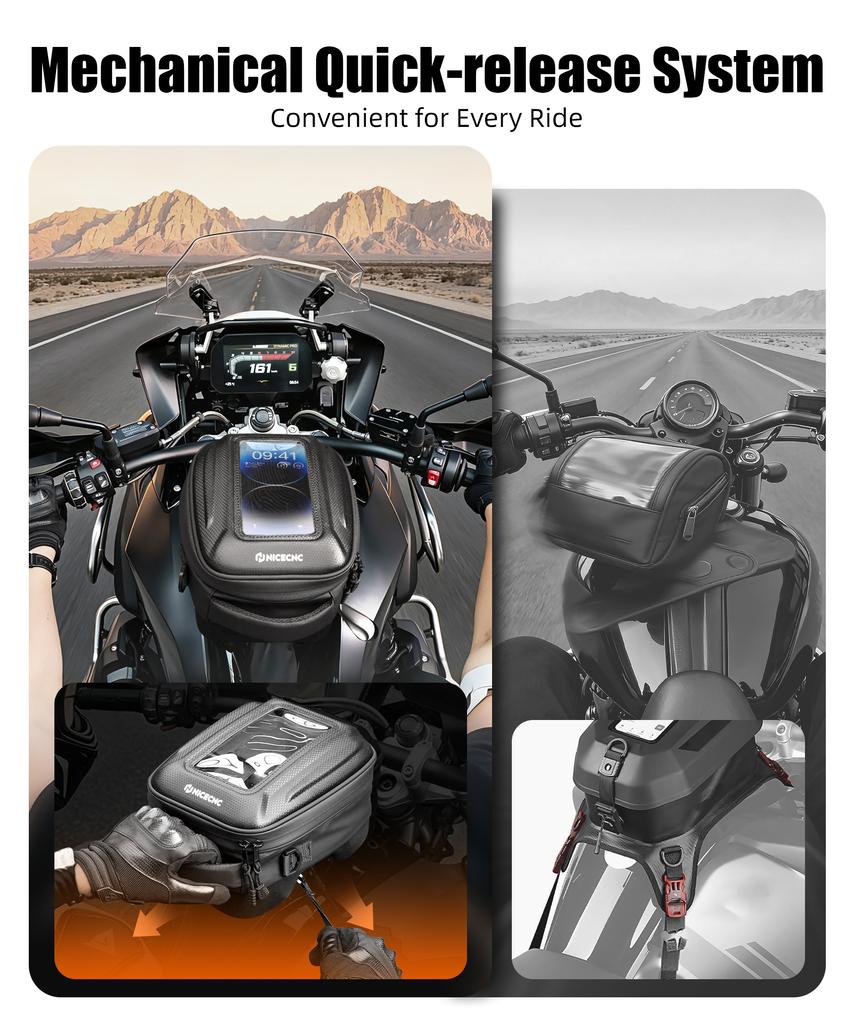Quick-Release Tank Bag For BMW R1250GS R 1250 GS GS1250 2019-2024 6L Push-Pull Quick-Release System Waterproof TPU Phone Window