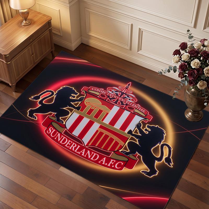 Tappeto in Velluto di Cristallo con Stampa del Sunderland Football Club, Comodo Assorbente d'Acqua Antiscivolo Tappeto per Pavimenti Interni