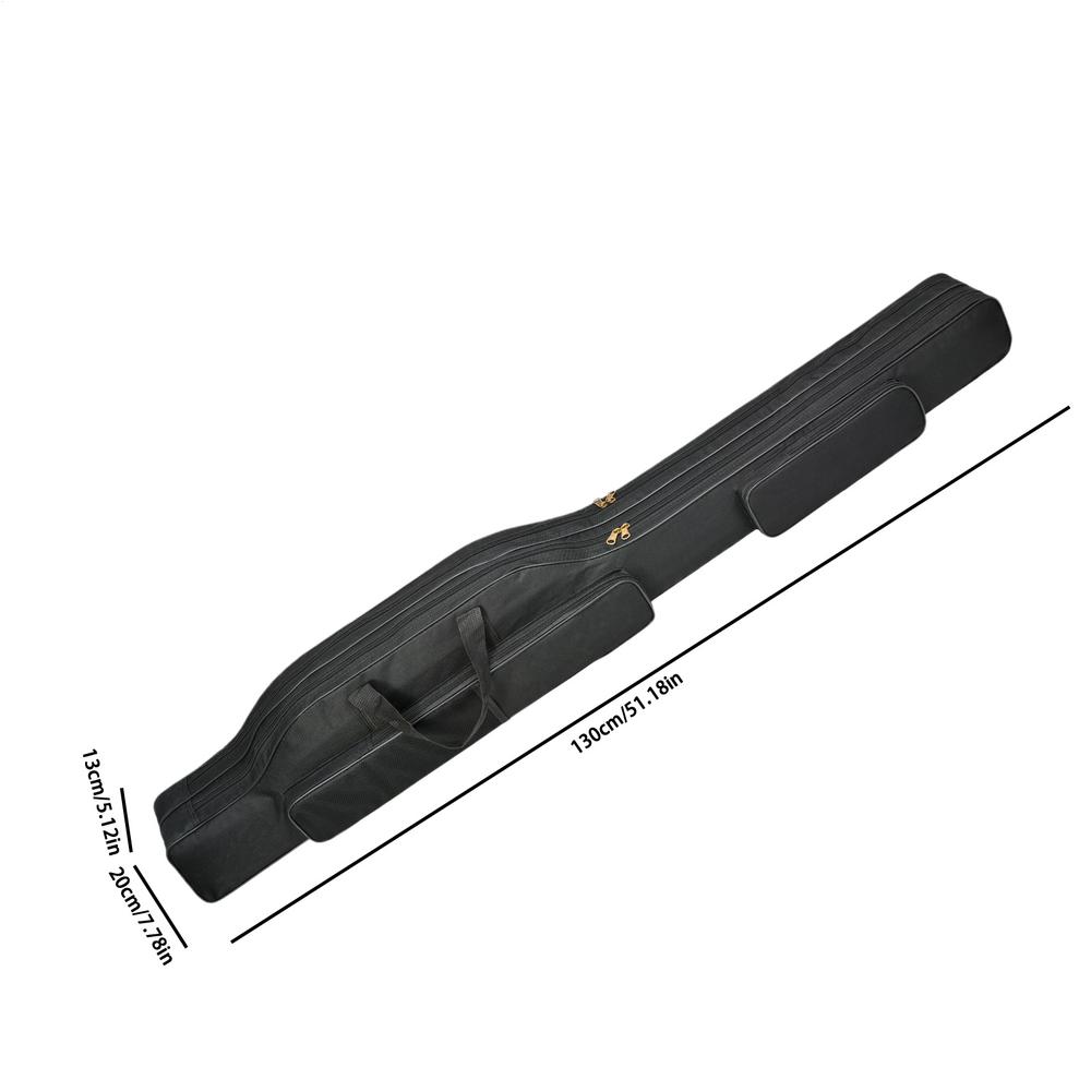 

Fishing Rod Carrying Case Oxford Lure Organizer With Handle And Adjustable Strap Foldable Oxford Fishing Gear Bag For Reel Women чорний