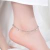 Nowa Moda Bohemia Błyszczący Okrągły Cyrkoniowy Wisiorek Anklety Damska Biżuteria Próby 925 Sterlingowe Srebro Seksowny Plażowy Okrągły Kryształowy Łańcuszek na Stopę