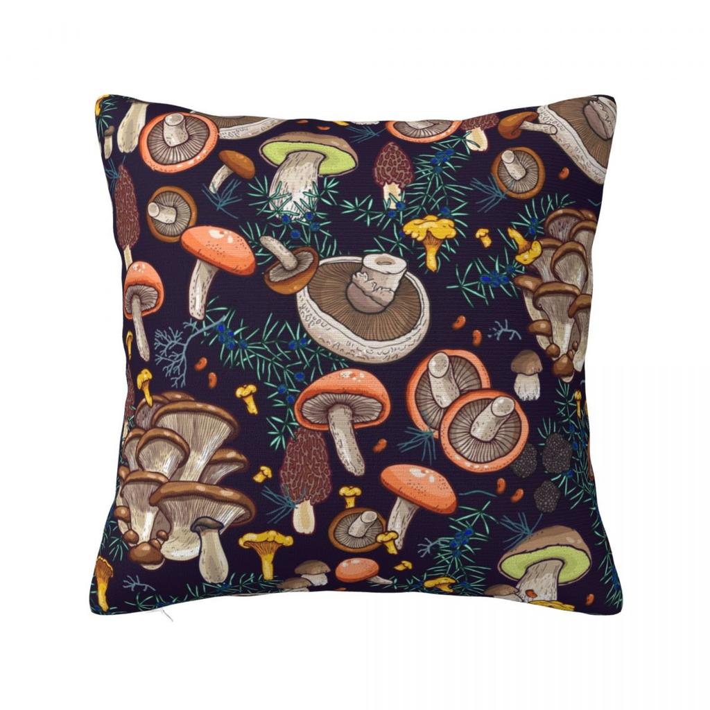 Psychedelic Mushroom Frogs Pillowcase Polyester Cushion Cover Gift Throw Pillow Case Cover Chair Zippered 45X45cm