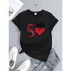 Women'S Casual Sports  Anniversary 1975 Number Pattern Print Crew Neck T-Shirt Short Sleeve TopMachine Washable Comfortable Casual Attire for Women