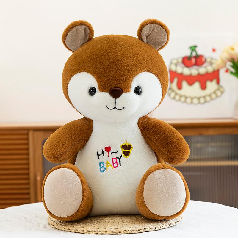 Cute Squirrel Fox Plush Toy Children's Soothing Doll Squirrel Doll for Girls' Birthday Gift