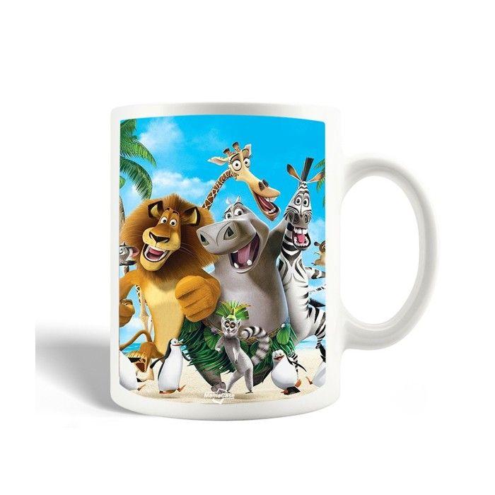 Keramiktasse - MANIACASE - Madagascar Anime - Weiß - 30 cl - Mikrowellen- und spülmaschinenfest weiß