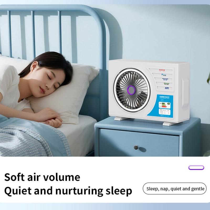 5-Speed Adjustable Portable Air Conditioning Fan, 3-Speed Lighting, 1-2 Speed Gentle Wind, 3-4 Speed Cool And Comfortable, 5 Speed Strong Wind