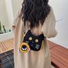 Sweet girly style small bag women's new fashionable cute kitten bag contrasting color small square bag messenger bag