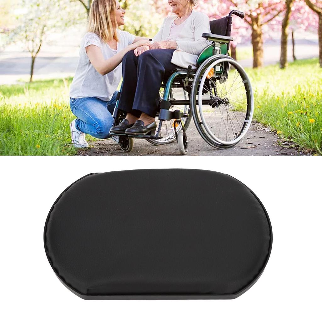Wheelchair Elevated Leg Rest Calf Pad Leather Replacement Wheelchair Calf Pads for Most Manual Wheelchairs Black