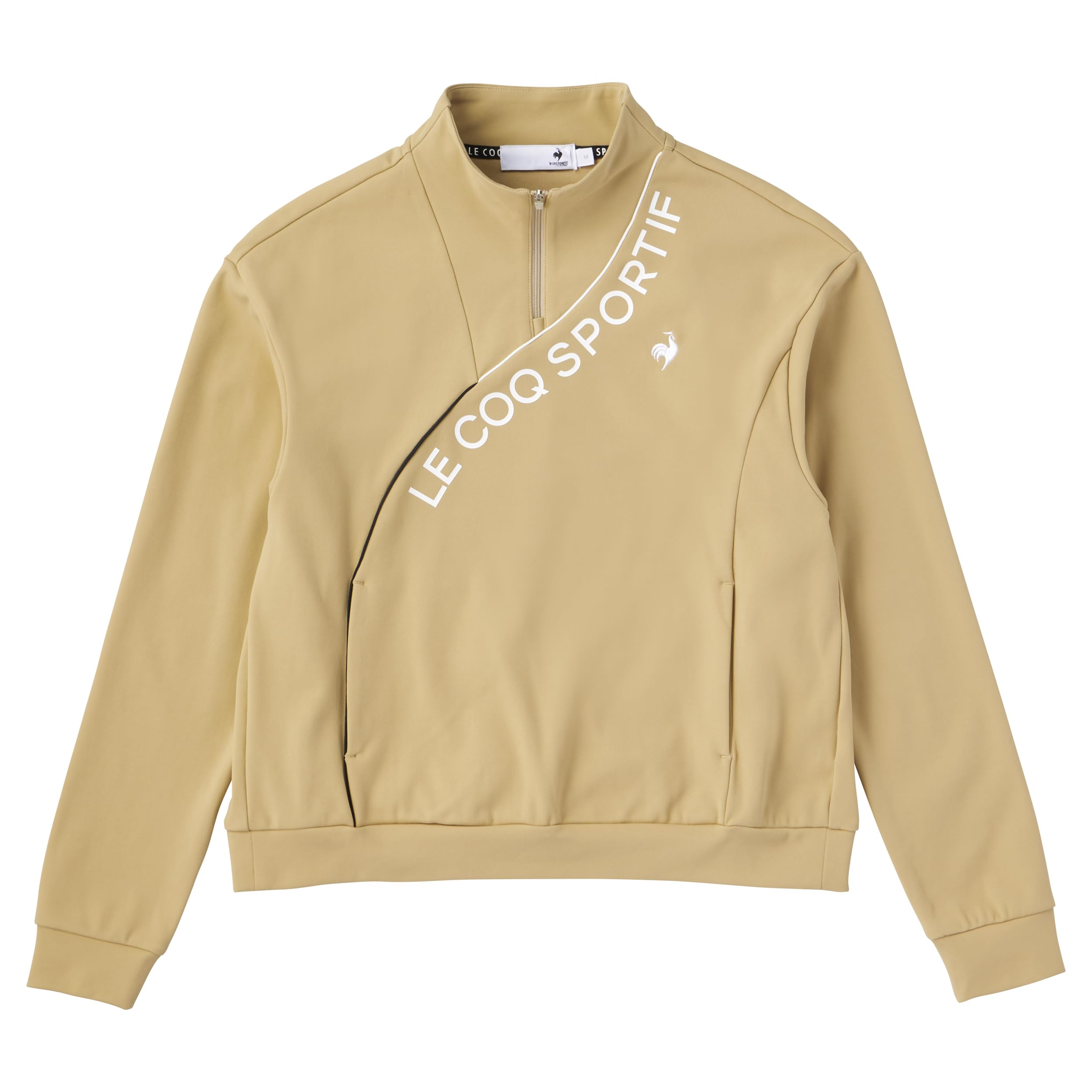 

Le Coq Sportif Golf Stretch Forcer Midlayer LG4FSW00L Women s Half-Zip Top, Water-Repellent, Beige,