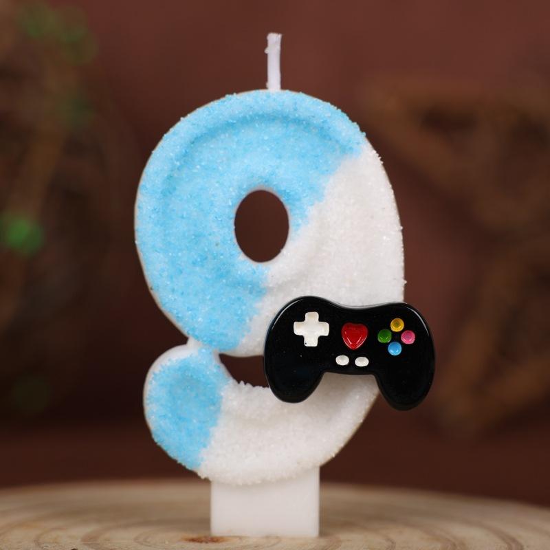 

Cute Game Controller Number Birthday Candle Cake Decoration Party One-year-old Handmade Number Candle 0-9 9