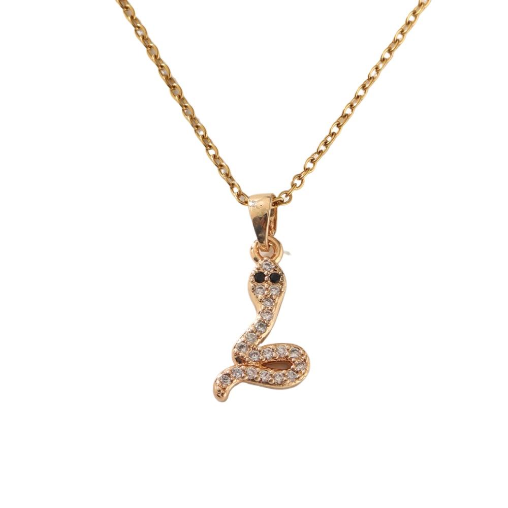 Small Snake Shape Pendant Necklace for Women 2025 New Fashion Golden Stainless Steel Chain Wedding Party Jewelry Accessories