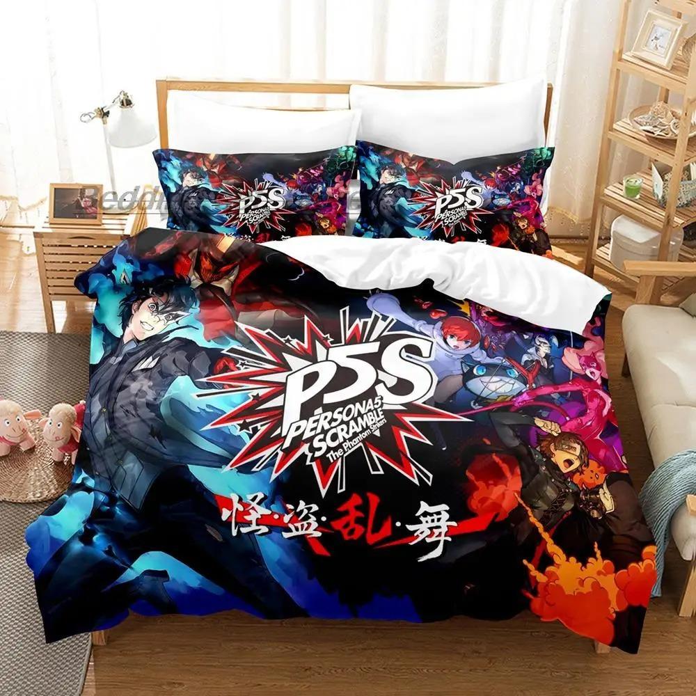 Persona 5 Bedding Set Single Twin Full Queen King Size Bed Set Aldult Kid Bedroom Duvetcover Sets 3D Print Anime bed sheet set