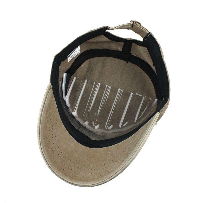 Washed Hat Spring, Summer and Autumn Cotton Flat Cap Outdoor Military Hat Men's Mesh Sun Hat