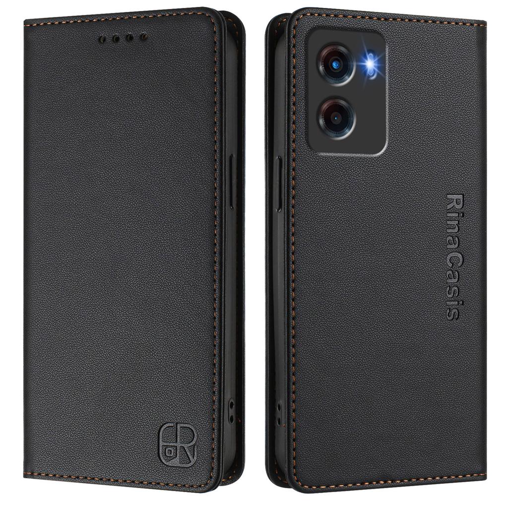 For Motorola Moto G05 4G Leather Case RINACASIS RC01 Phone Cover with RFID Blocking Wallet Stand