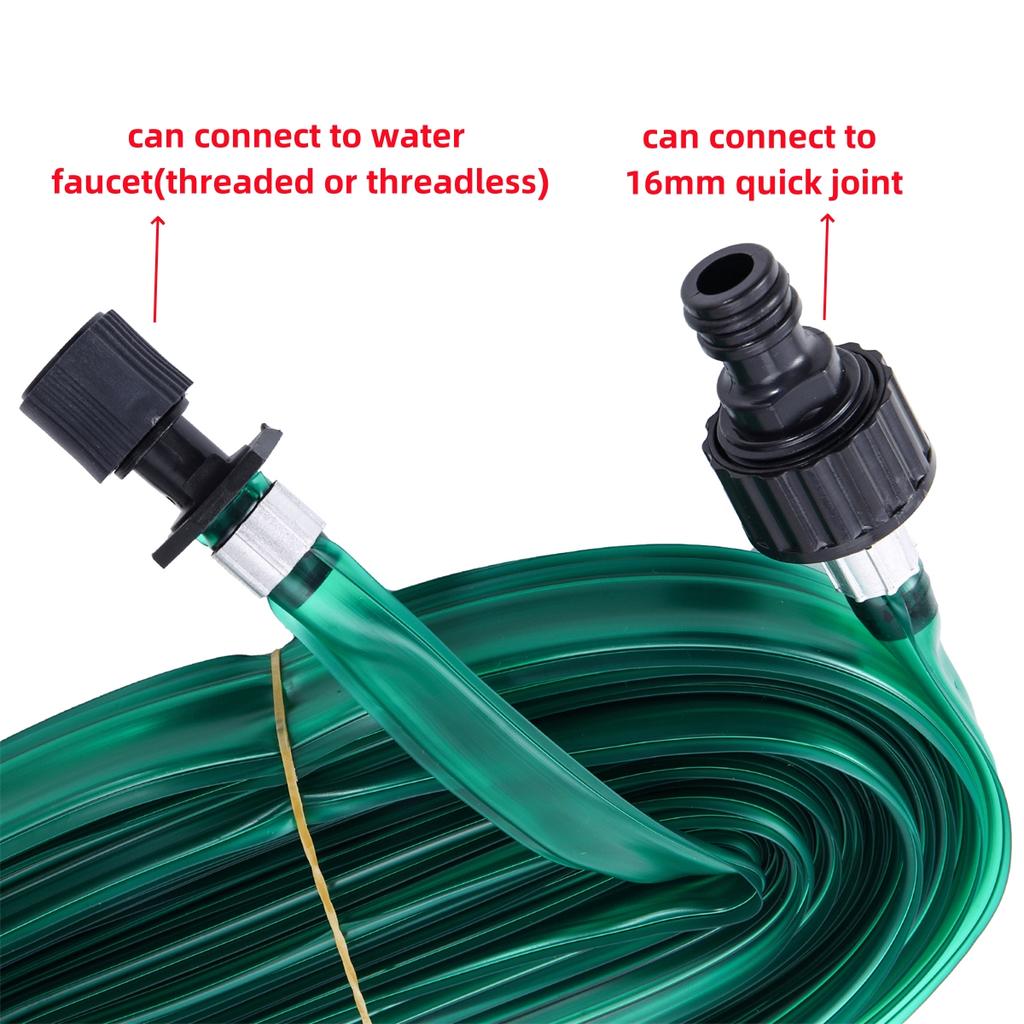 1Set 3/4.5/7.5/10/15m PVC Green Soaking Hose&16mm Joint Garden Lawn Micro-Irrigation Cooling Dust Removal Seepage Belt With Hole