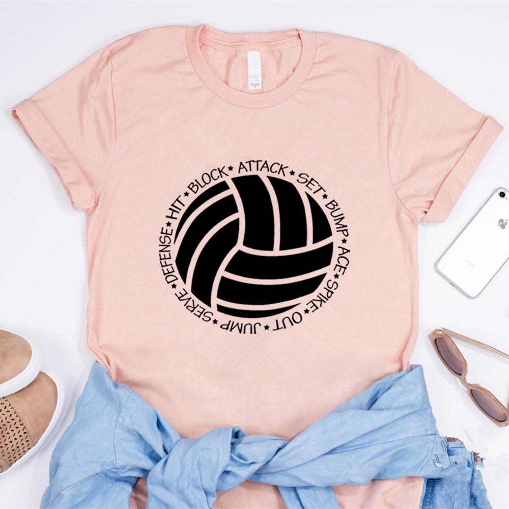 

Футболка для волейболу Футболка зі сценарієм для волейболу Футболка спортивної команди Жіноча футболка з графікою Футболка для любителя волейболу M рожевий