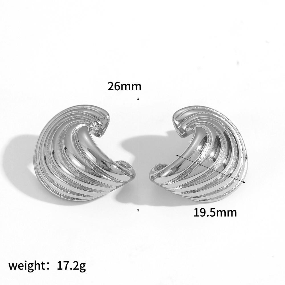 Modern Geometric Stainless Steel Ear Studs For Womens Style серебряный