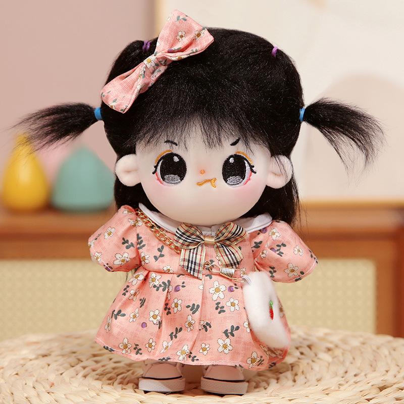 20cm Cotton Doll Plush Doll Girl Celebrity Doll Gift for Girls with Clothes and Bags