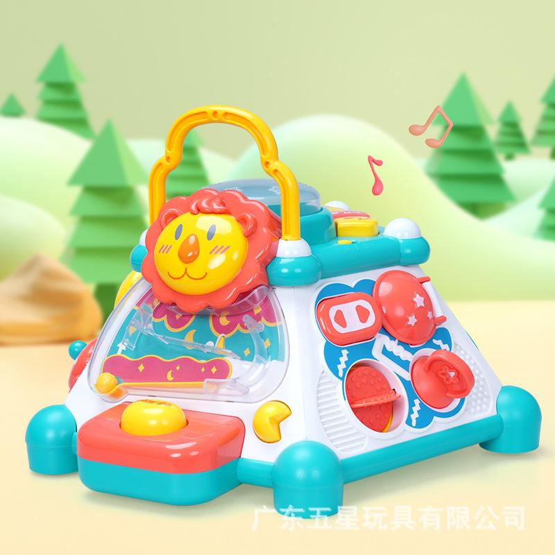 

Пятизвездочный многофункциональный пазл шестигранник ручной барабан детский пазл раннее образование дети многогранник обучающий стол игрушки жёлтый/красный