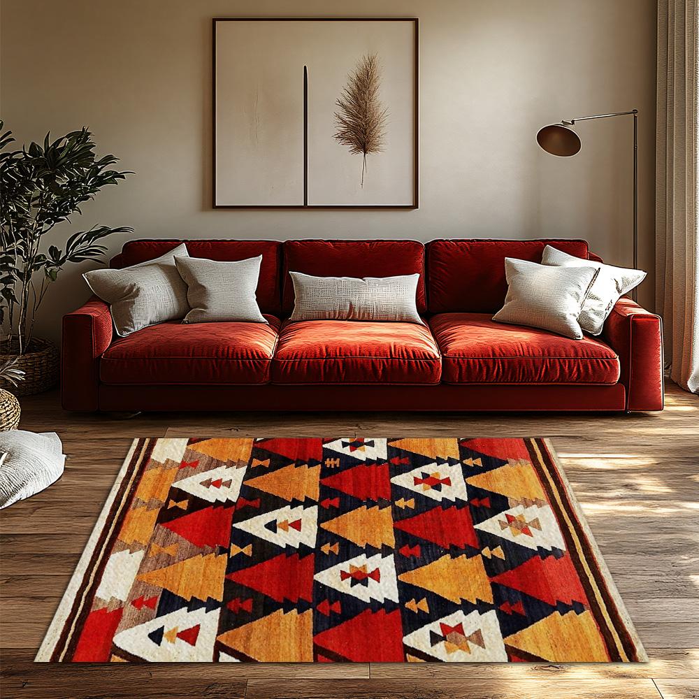 Vintage Persian Area Rug Bohemian Carpet Non-Slip Floor Mat Living Room Decor Kilim Pattern Home Accent Durable Indoor Outdoor A
