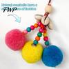 Tote Bag Decoration Tassel Pendant Retro Ethnic Style Straw Canvas Natural Shell Decor Colorful Fur Ball Keychain Handbag Accessory Handmade Beaded