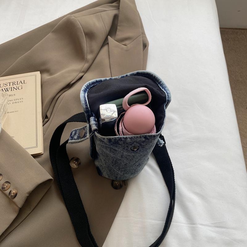 Mobile Phone Bag Women's Denim Water Cup Bag Mini Shoulder Crossbody Bag Coin Purse